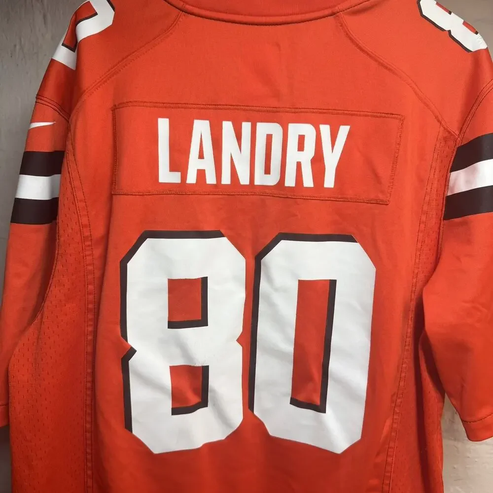 Nike NFL Cleveland Browns On Field Jarvis Landry 80 Orange Dawg Pound Jersey XL